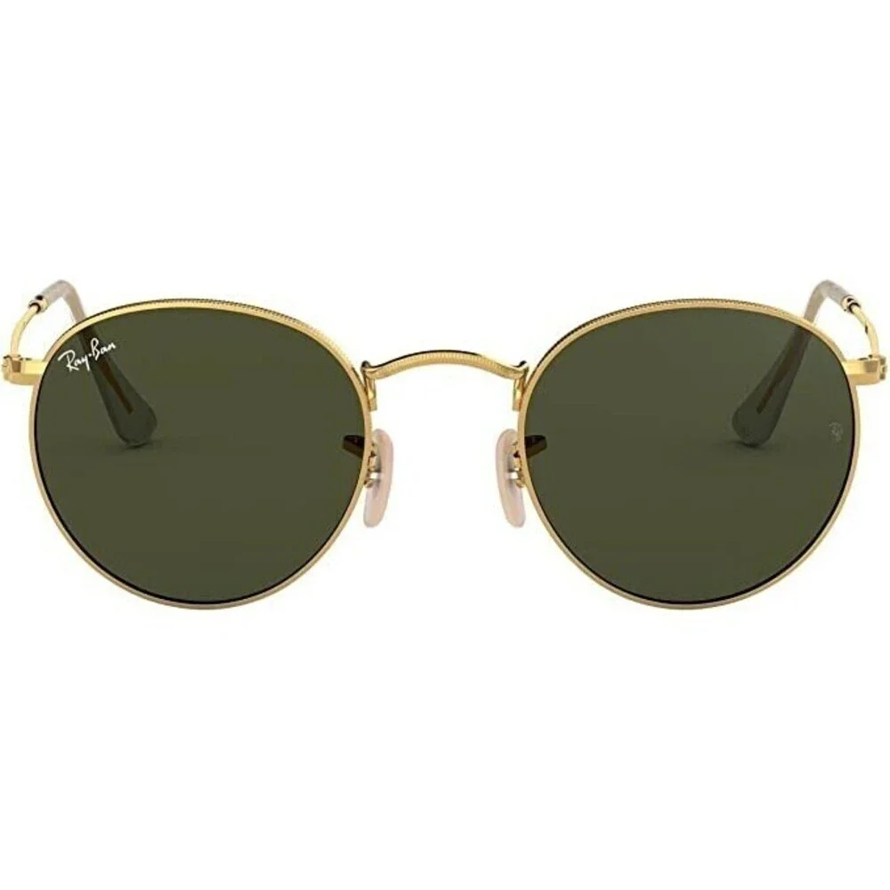 Ray - Ban Unisex Gold Metal Round Frame Crystal Green Lense Sunglasses 47 21 140